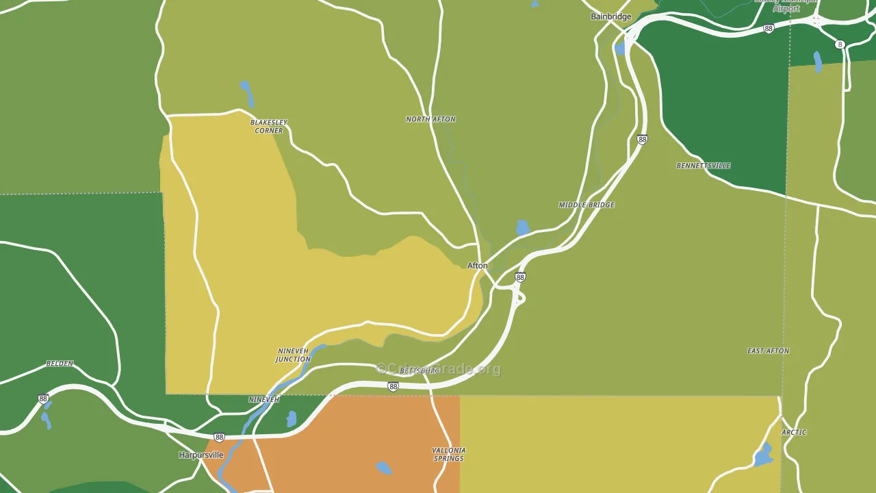 Afton, NY Map of Robbery Rates