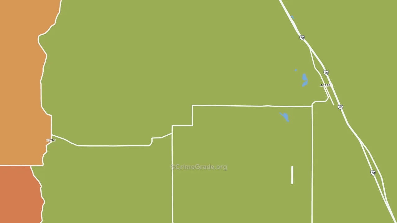 Agate, CO Map of Robbery Rates