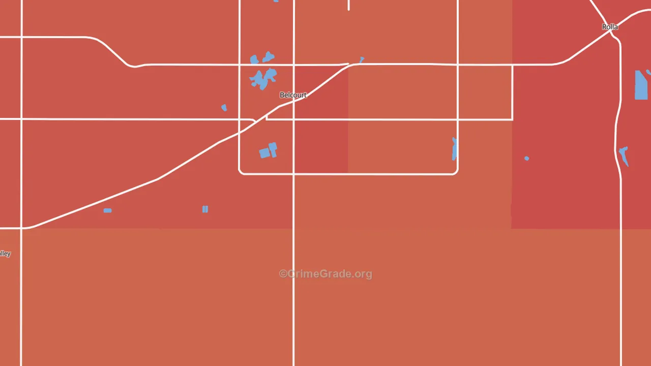 Agate, ND Map of Robbery Rates