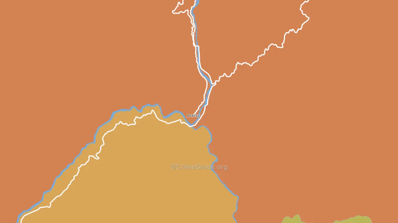 Agness, OR Map of Robbery Rates