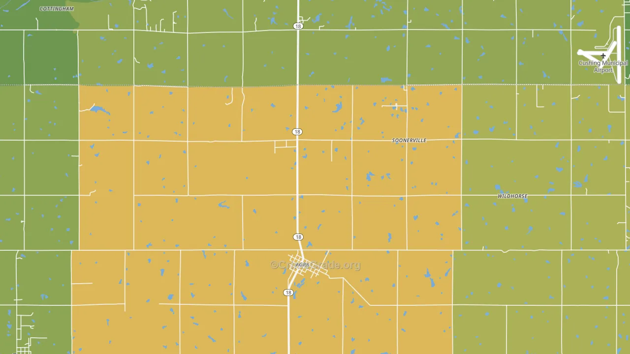 Agra, OK Map of Robbery Rates