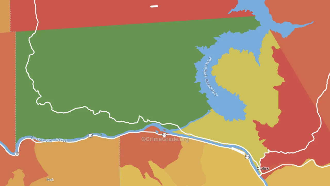 Ahsahka, ID Map of Robbery Rates