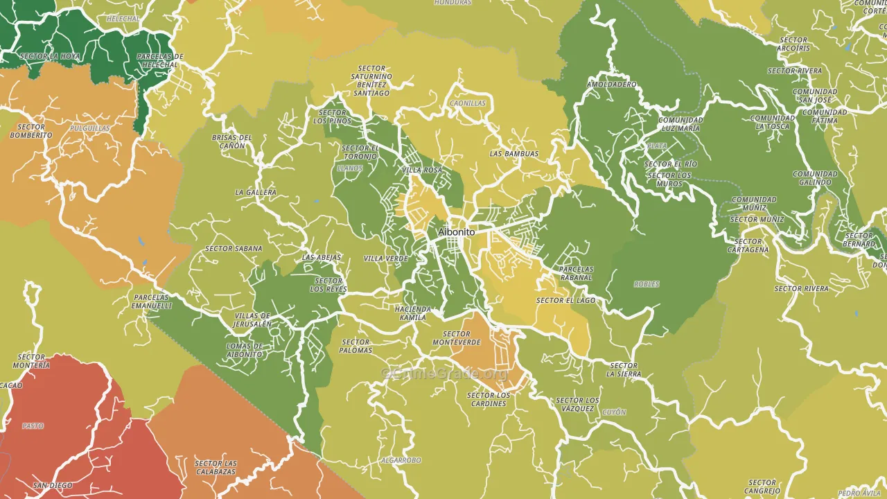 Aibonito Municipio, PR Map of Robbery Rates
