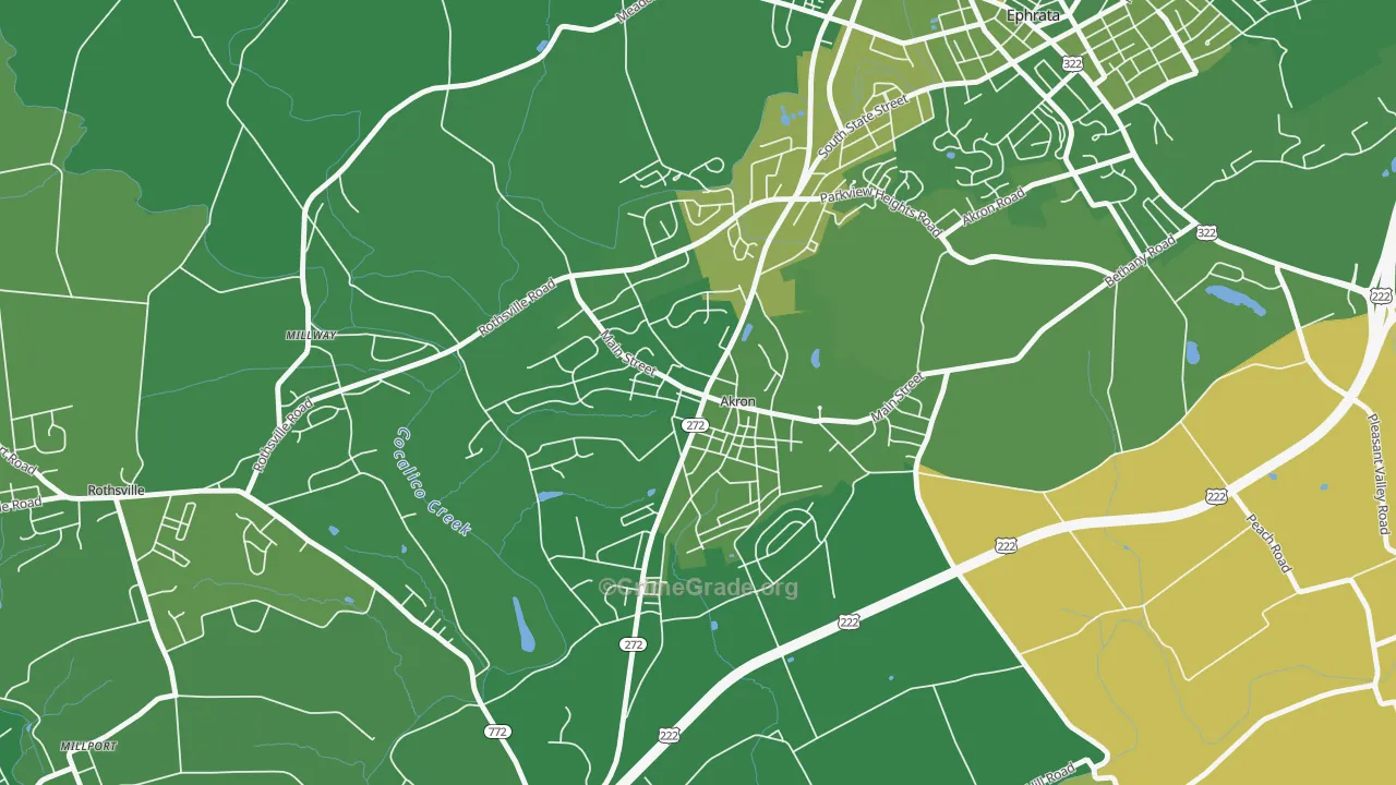 Akron, PA Map of Robbery Rates