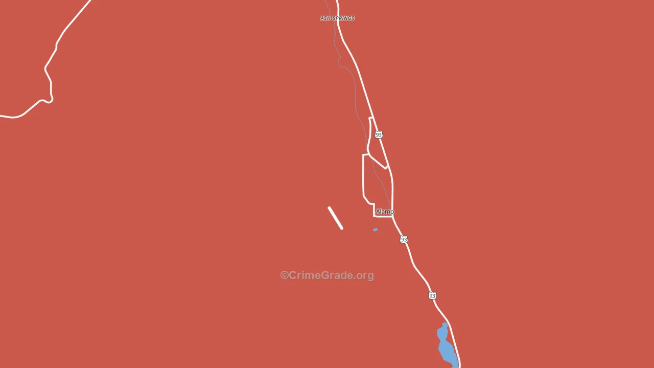 Alamo, NV Map of Robbery Rates
