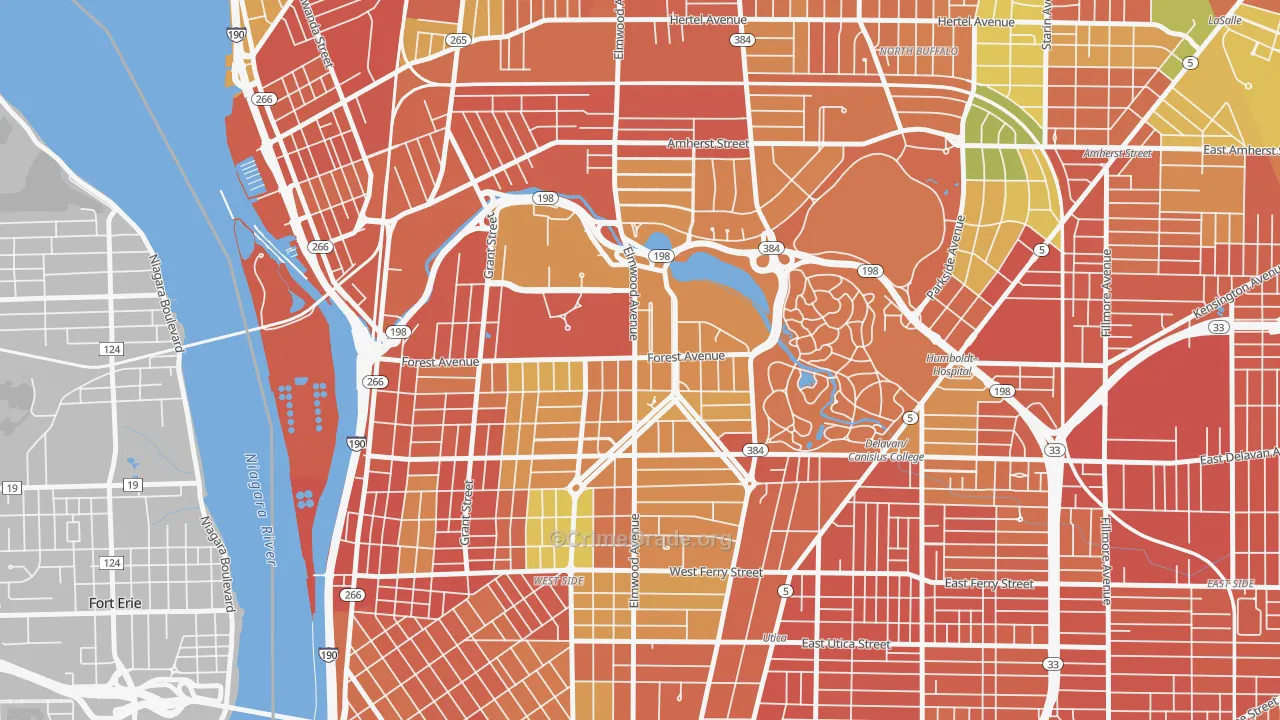 Albright, Buffalo, NY Map of Robbery Rates