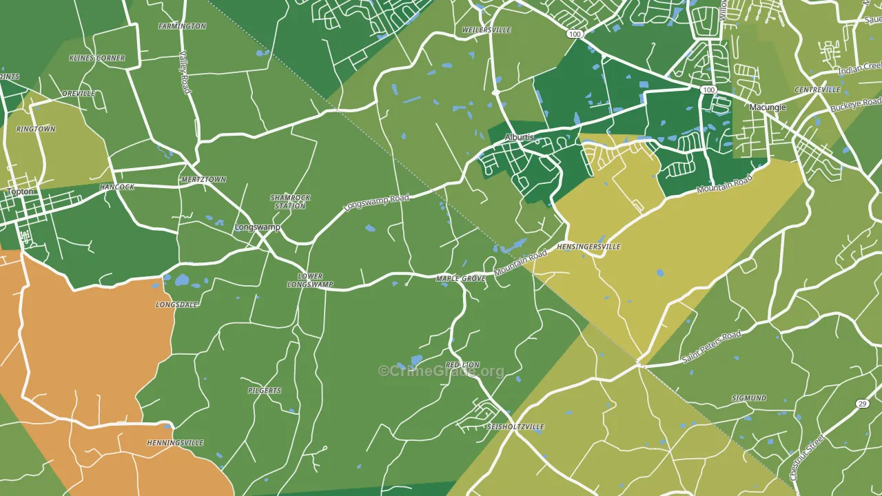 Alburtis, PA Map of Robbery Rates