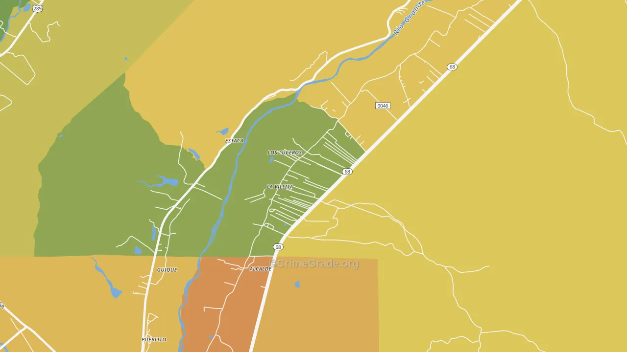 Alcalde, NM Map of Robbery Rates