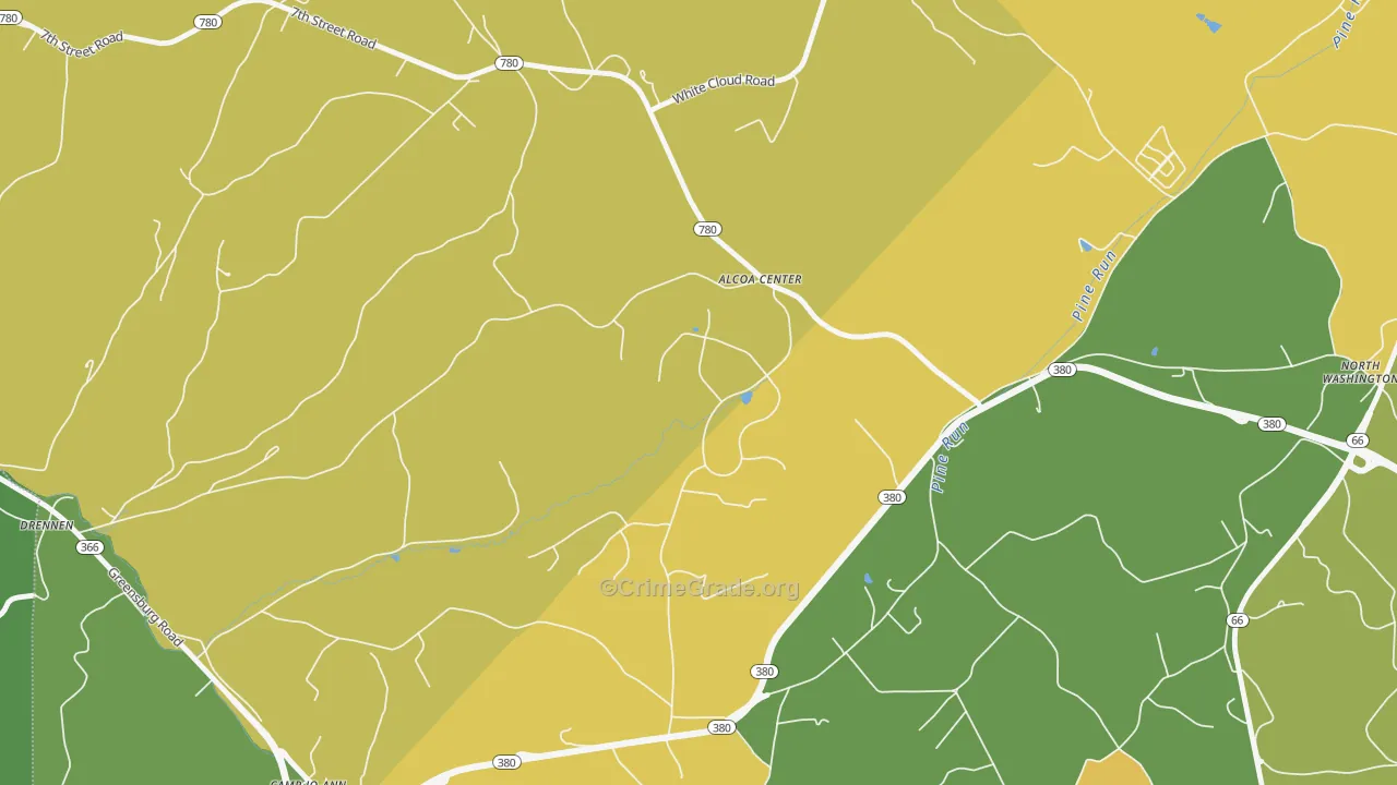Alcoa Center, PA Map of Robbery Rates