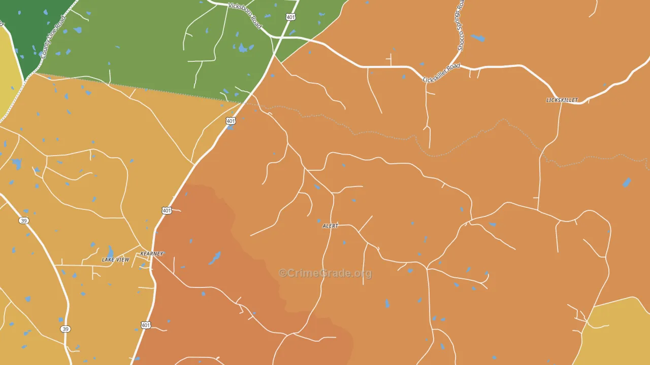 Alert, NC Map of Robbery Rates