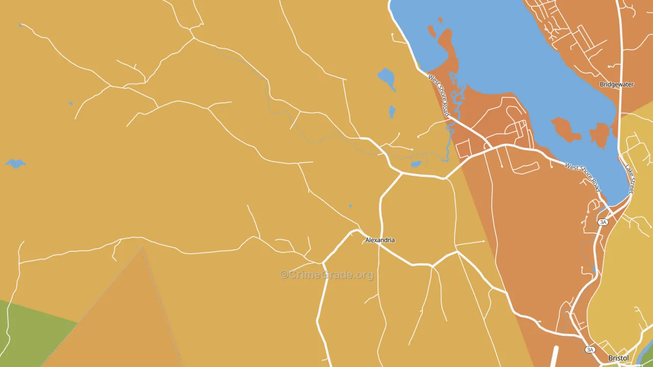 Alexandria, NH Map of Robbery Rates