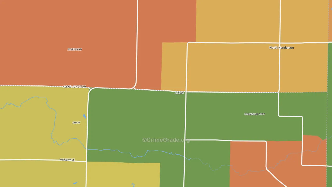 Alexis, IL Map of Robbery Rates