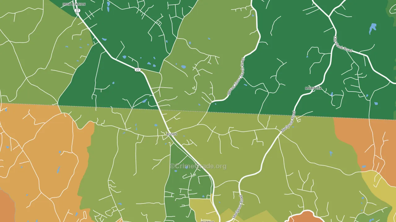 Alexis, NC Map of Robbery Rates