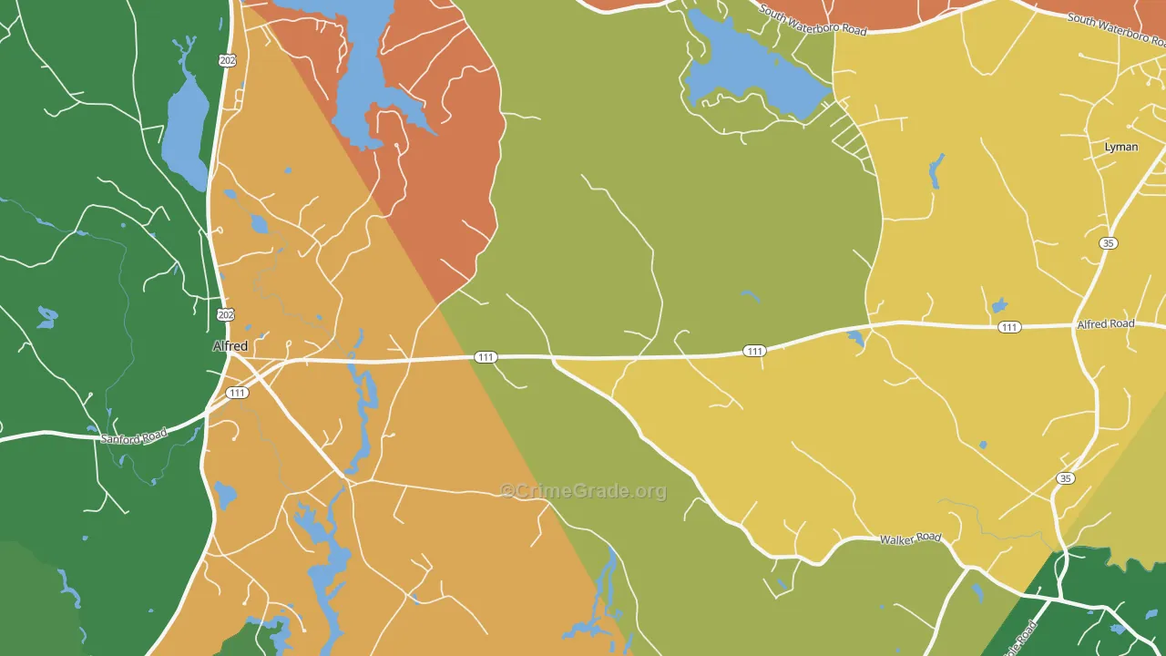 Alfred Mills, ME Map of Robbery Rates