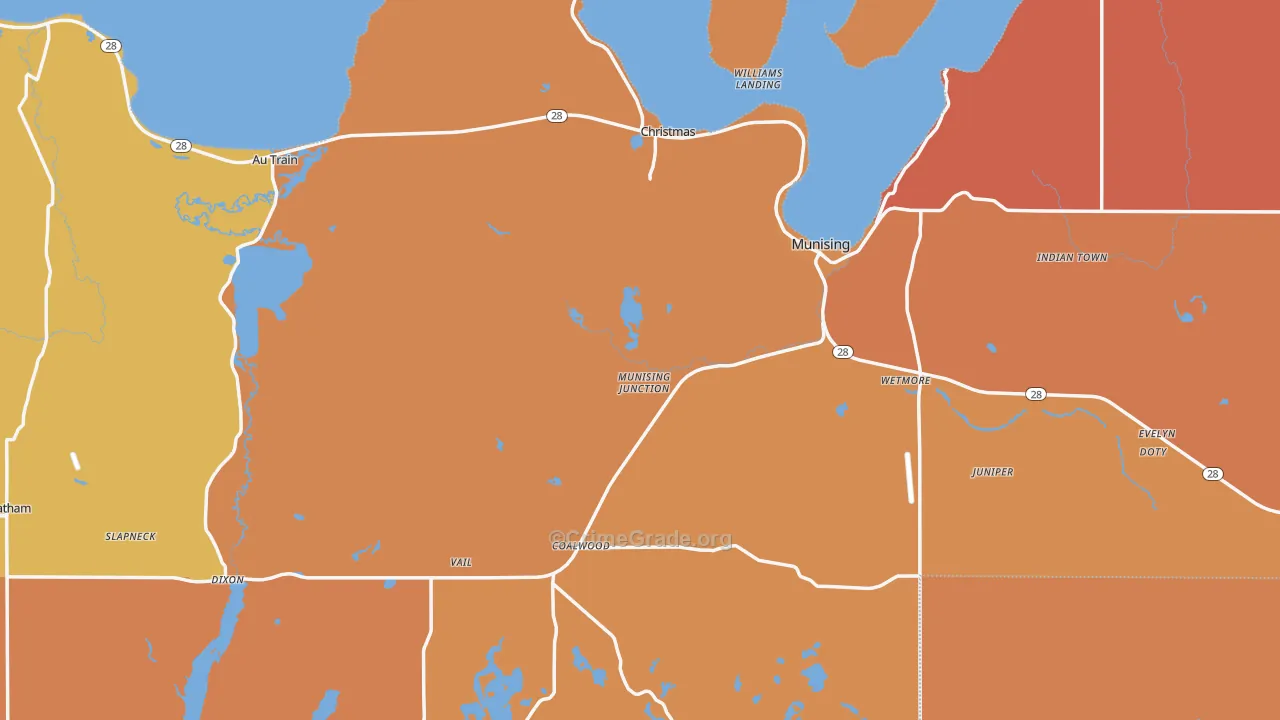 Alger County, MI Map of Robbery Rates
