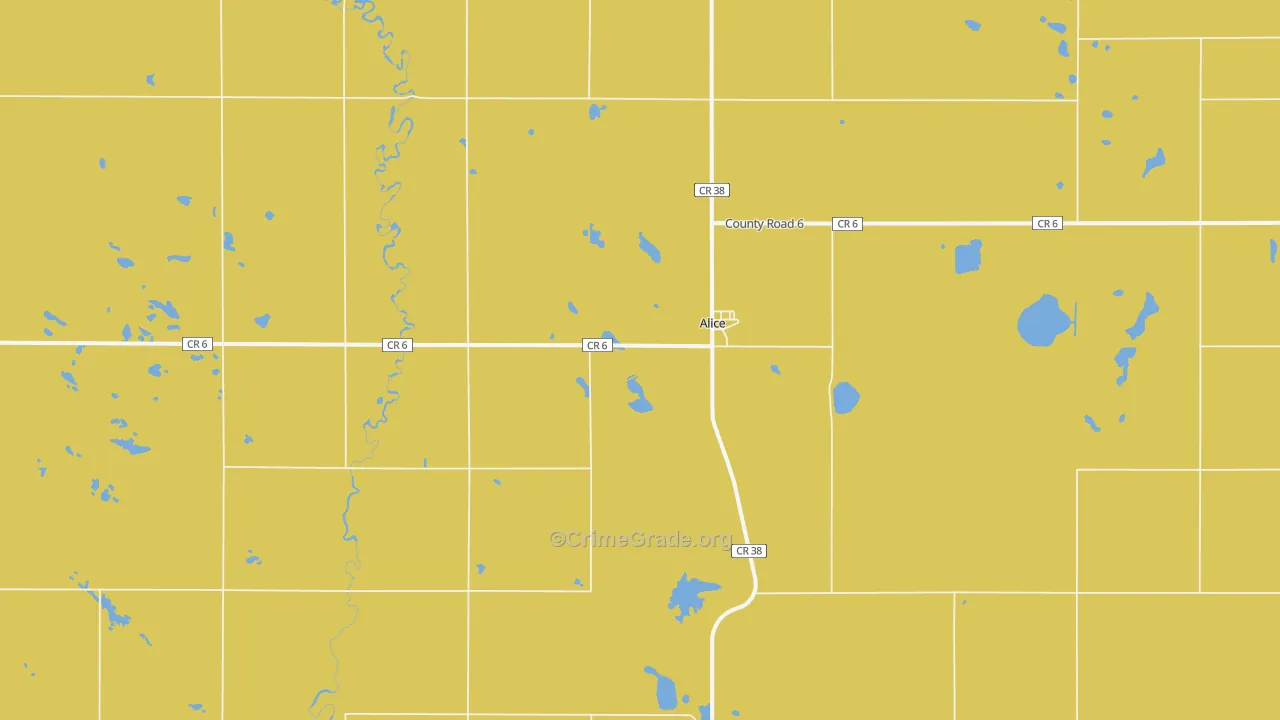 Alice, ND Map of Robbery Rates