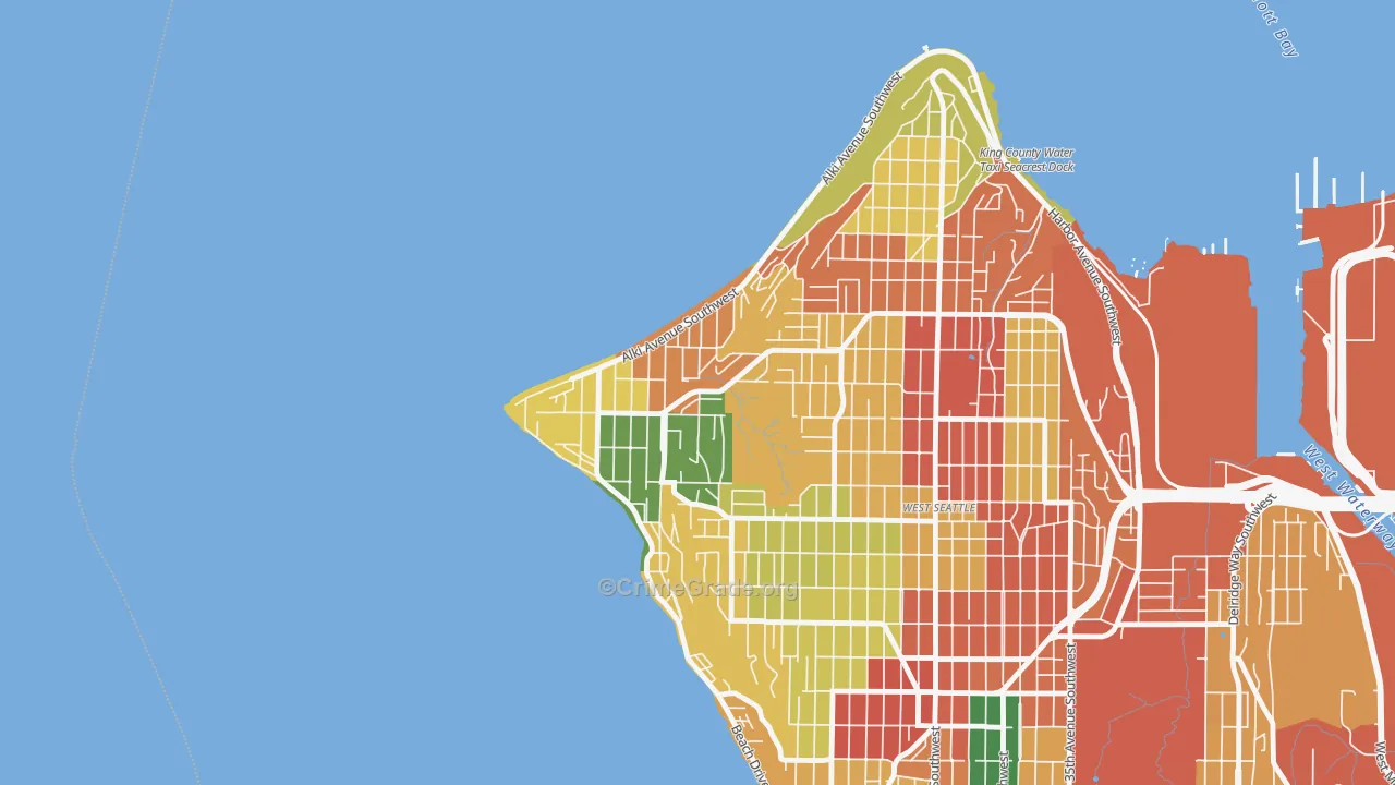Alki, Seattle, WA Map of Robbery Rates