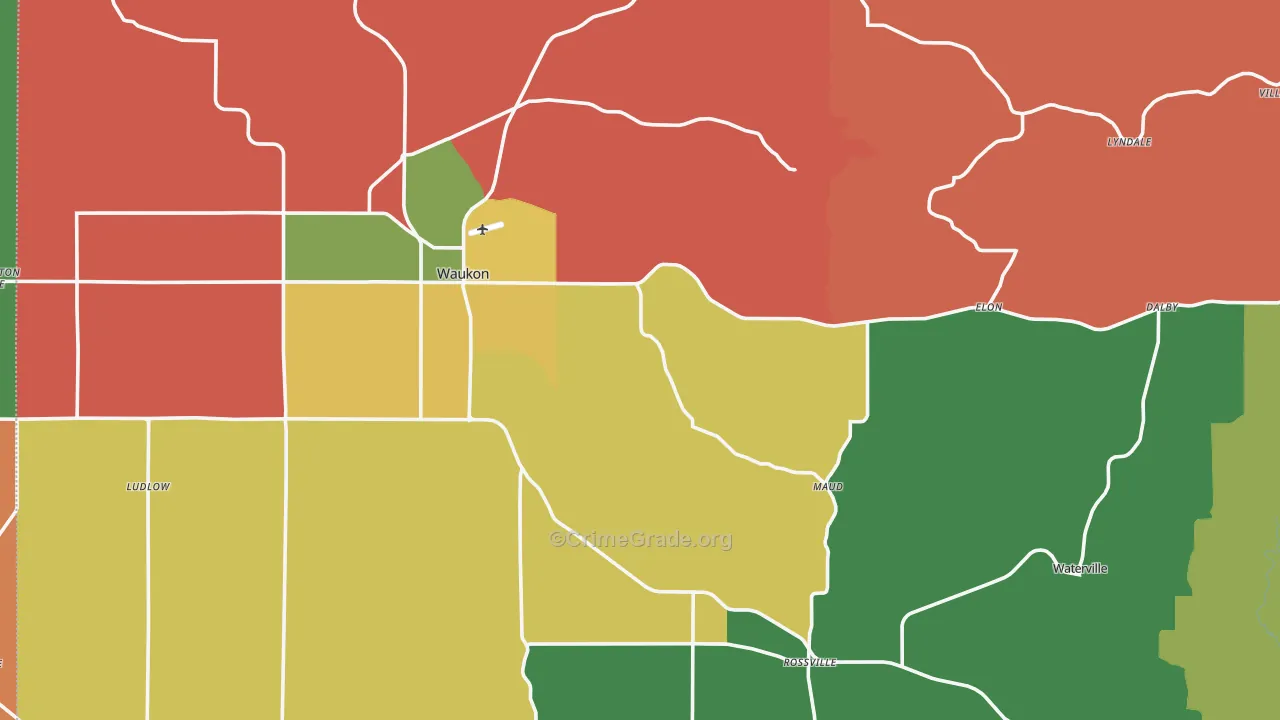 Allamakee County, IA Map of Robbery Rates