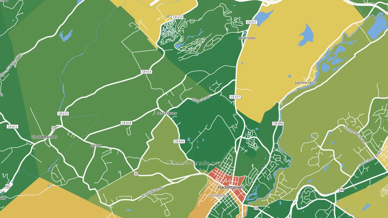 Allamuchy, NJ Map of Robbery Rates