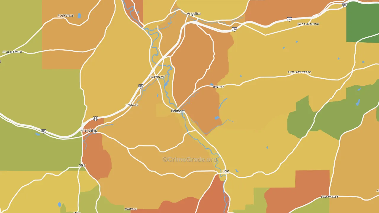 Allegany County, NY Map of Robbery Rates
