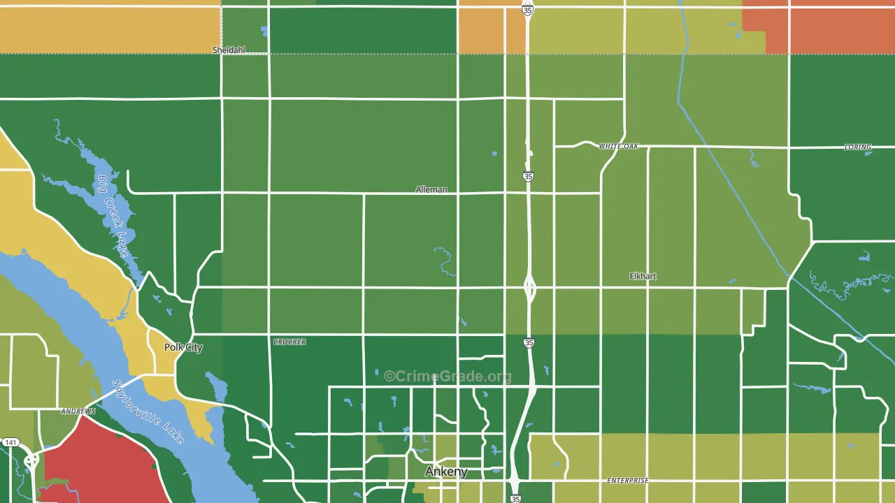Alleman, IA Map of Robbery Rates