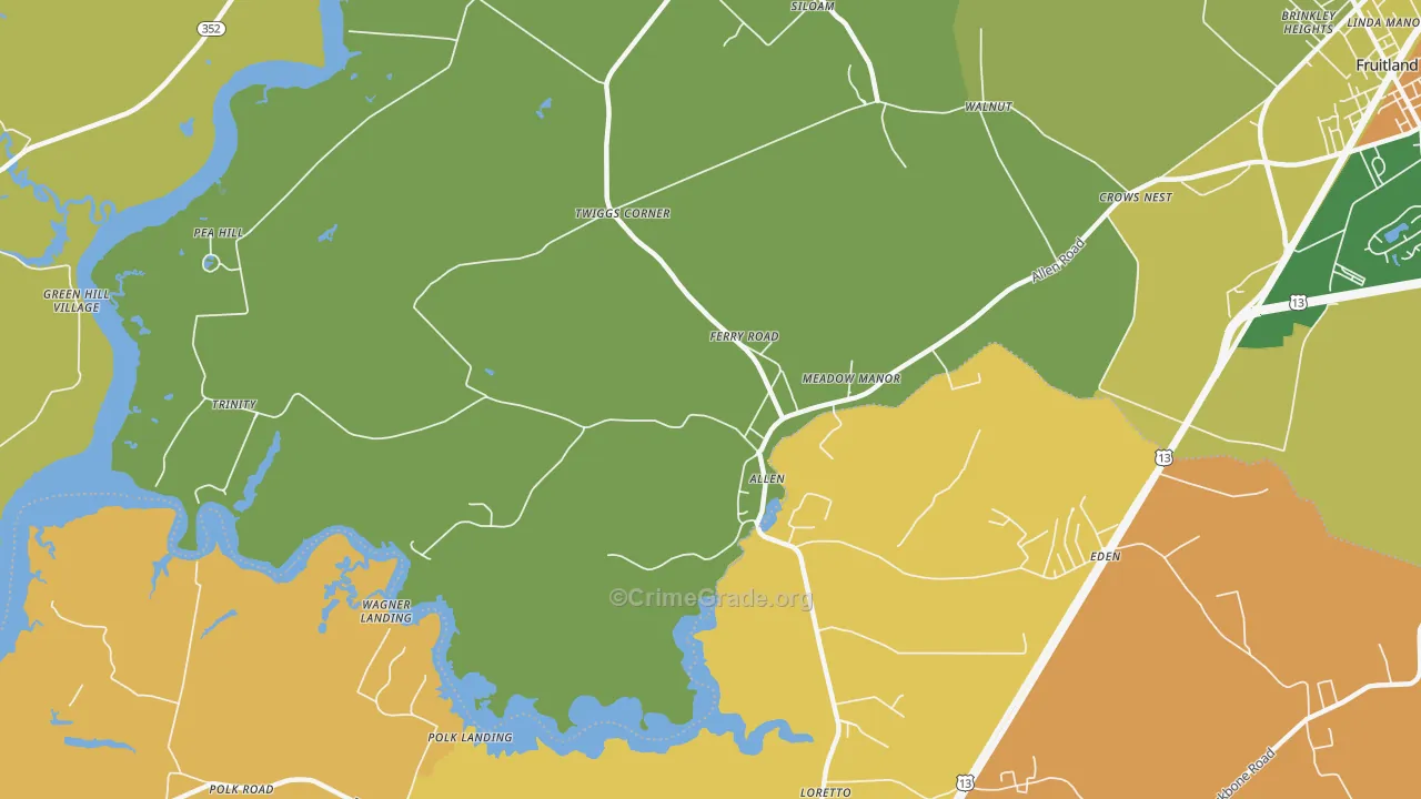 Allen, MD Map of Robbery Rates