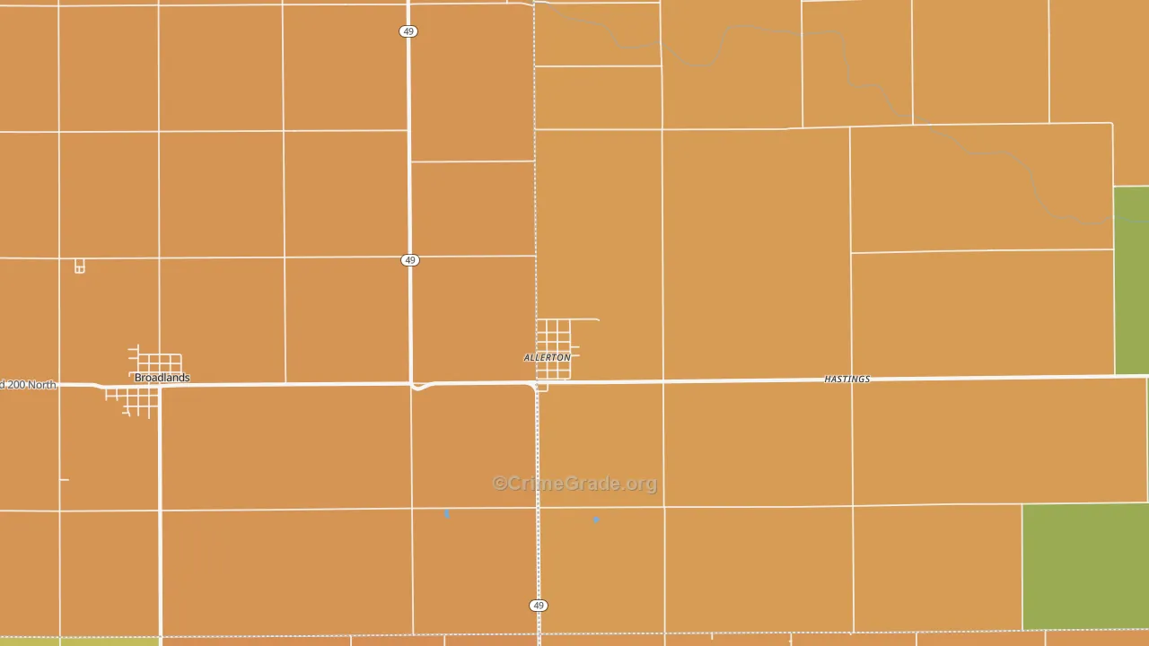 Allerton, IL Map of Robbery Rates