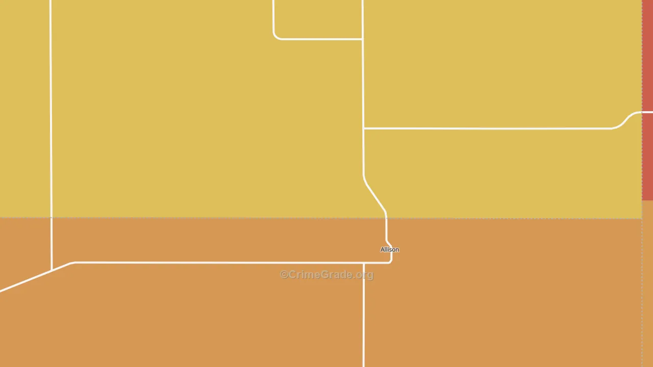 Allison, TX Map of Robbery Rates