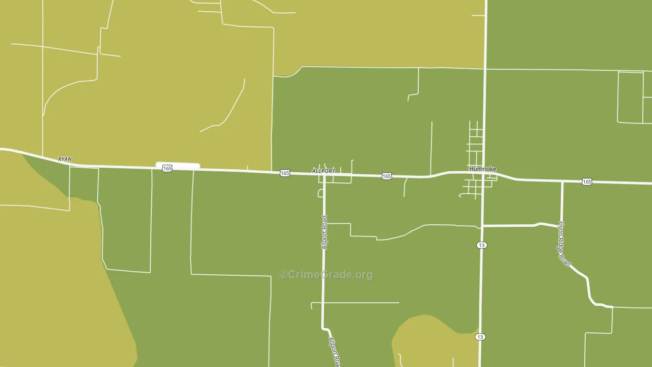 Allport, AR Map of Robbery Rates