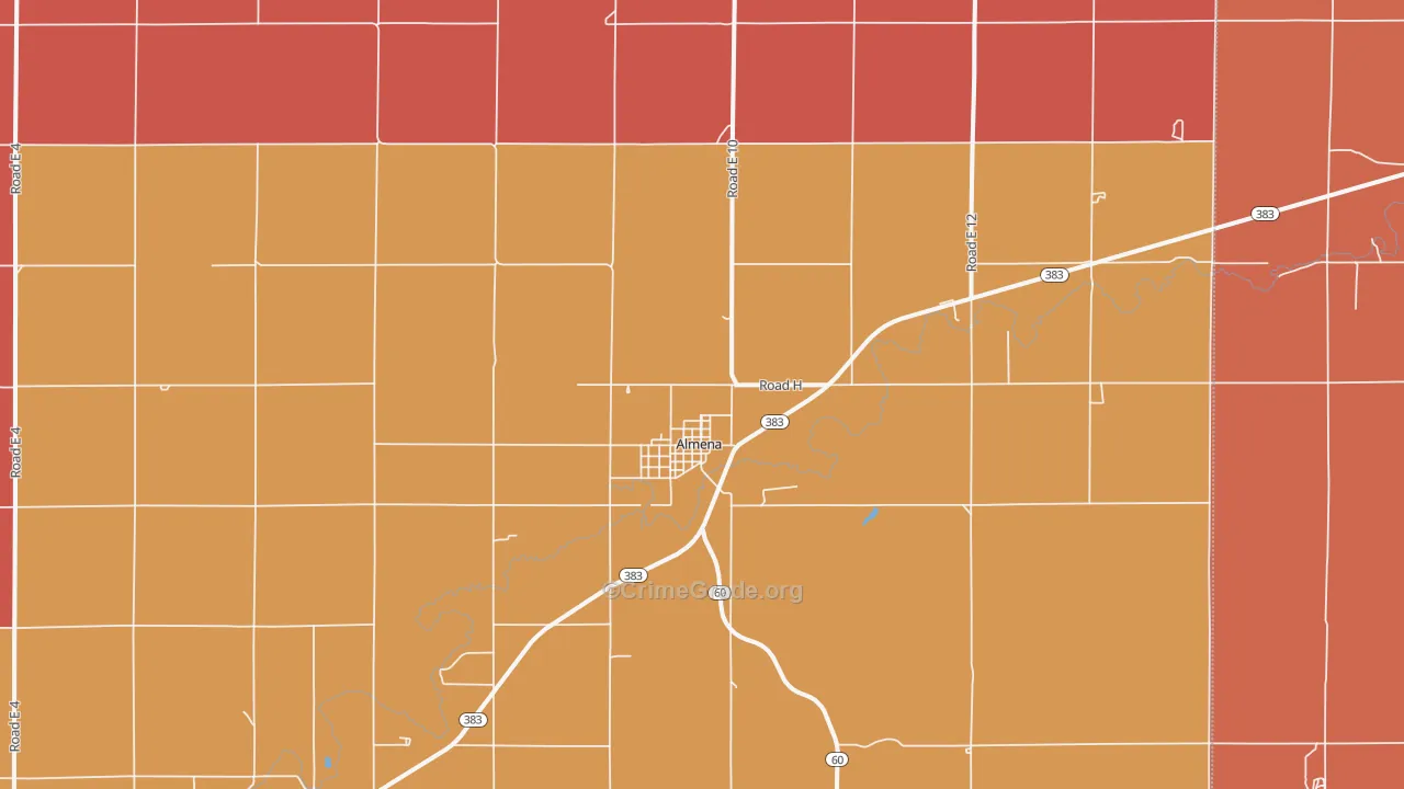 Almena, KS Map of Robbery Rates