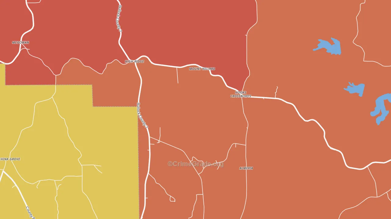Almeria, AL Map of Robbery Rates