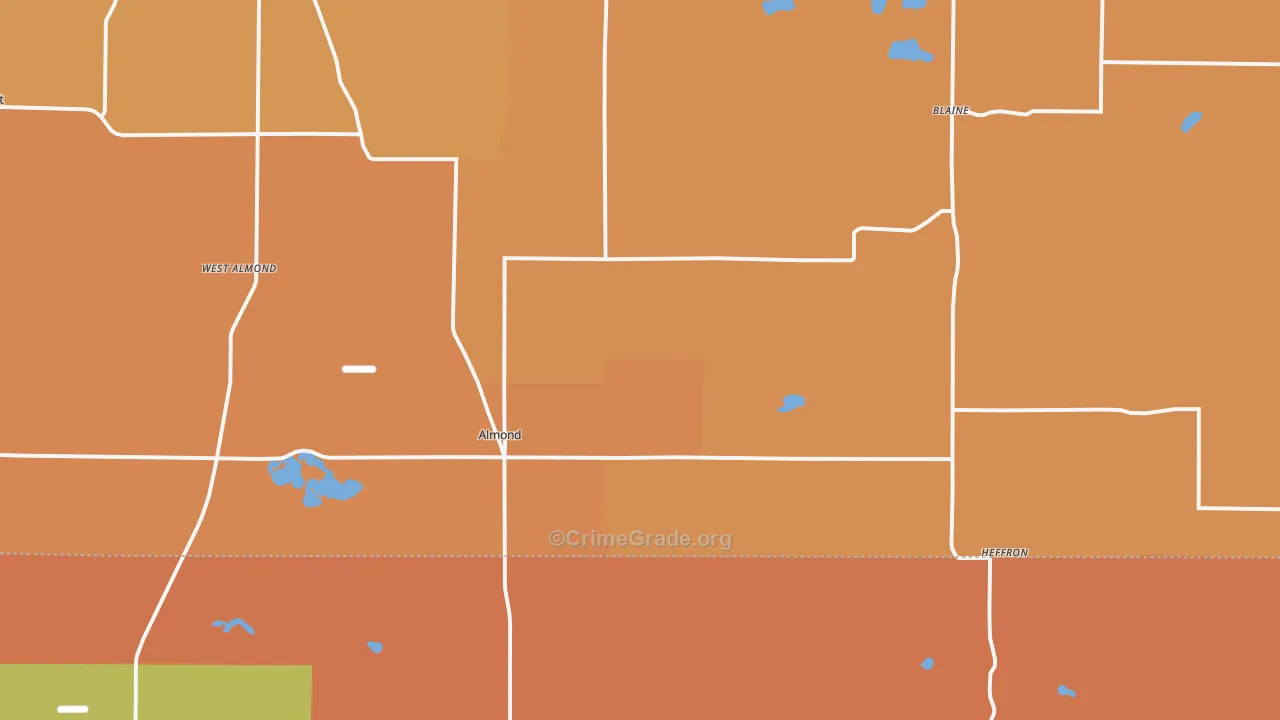 Almond, WI Map of Robbery Rates