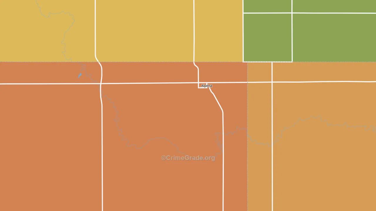 Alpena, SD Map of Robbery Rates