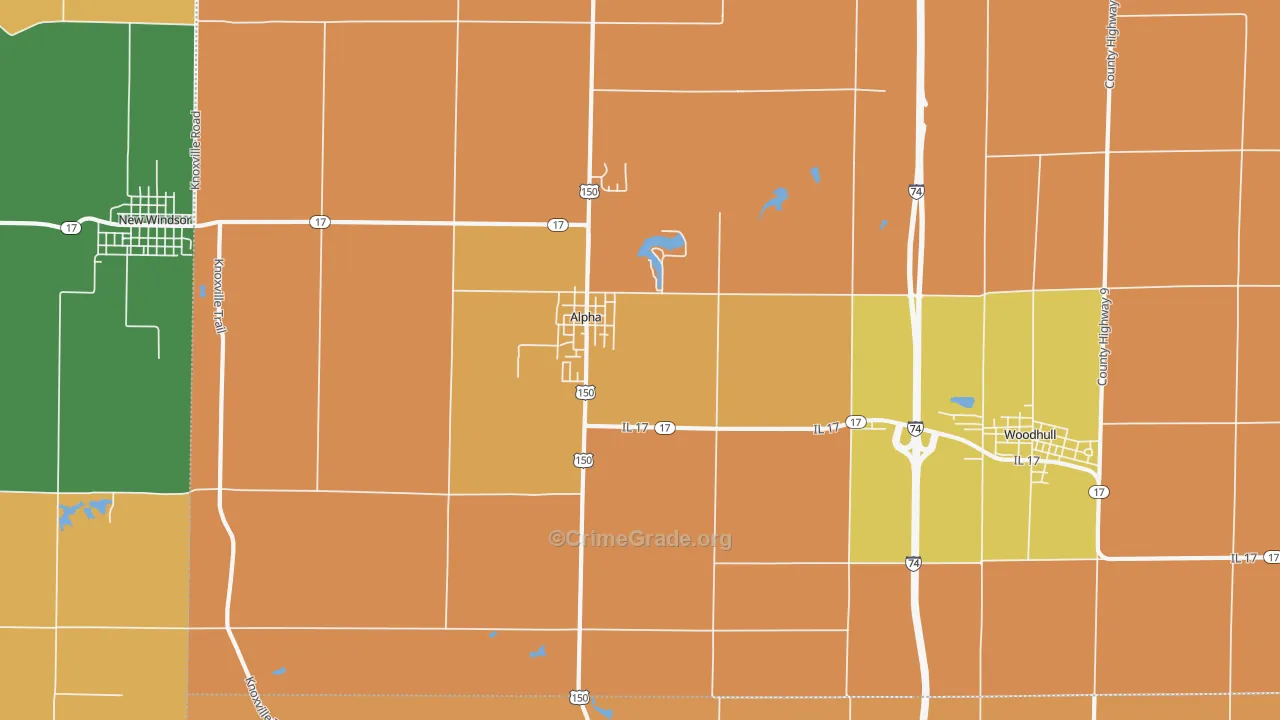 Alpha, IL Map of Robbery Rates