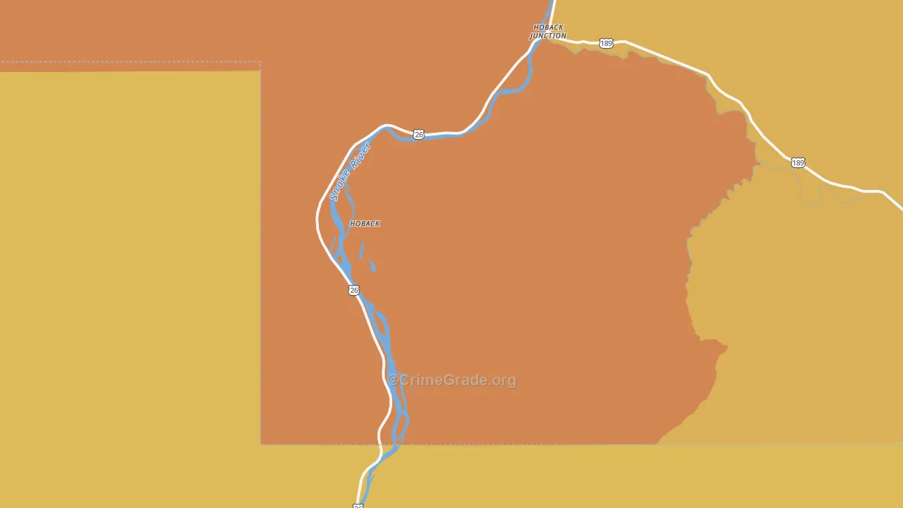 Alpine Junction, WY Map of Robbery Rates