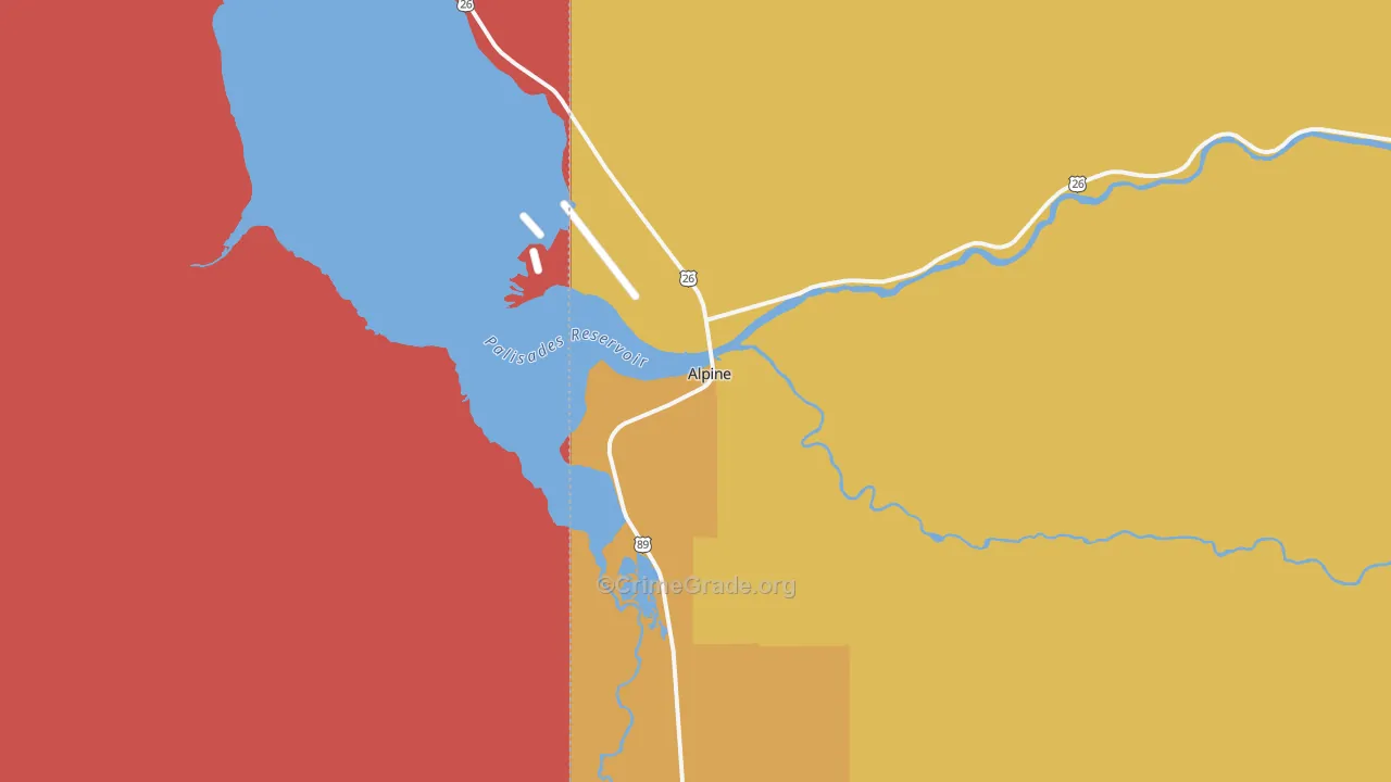Alpine, WY Map of Robbery Rates