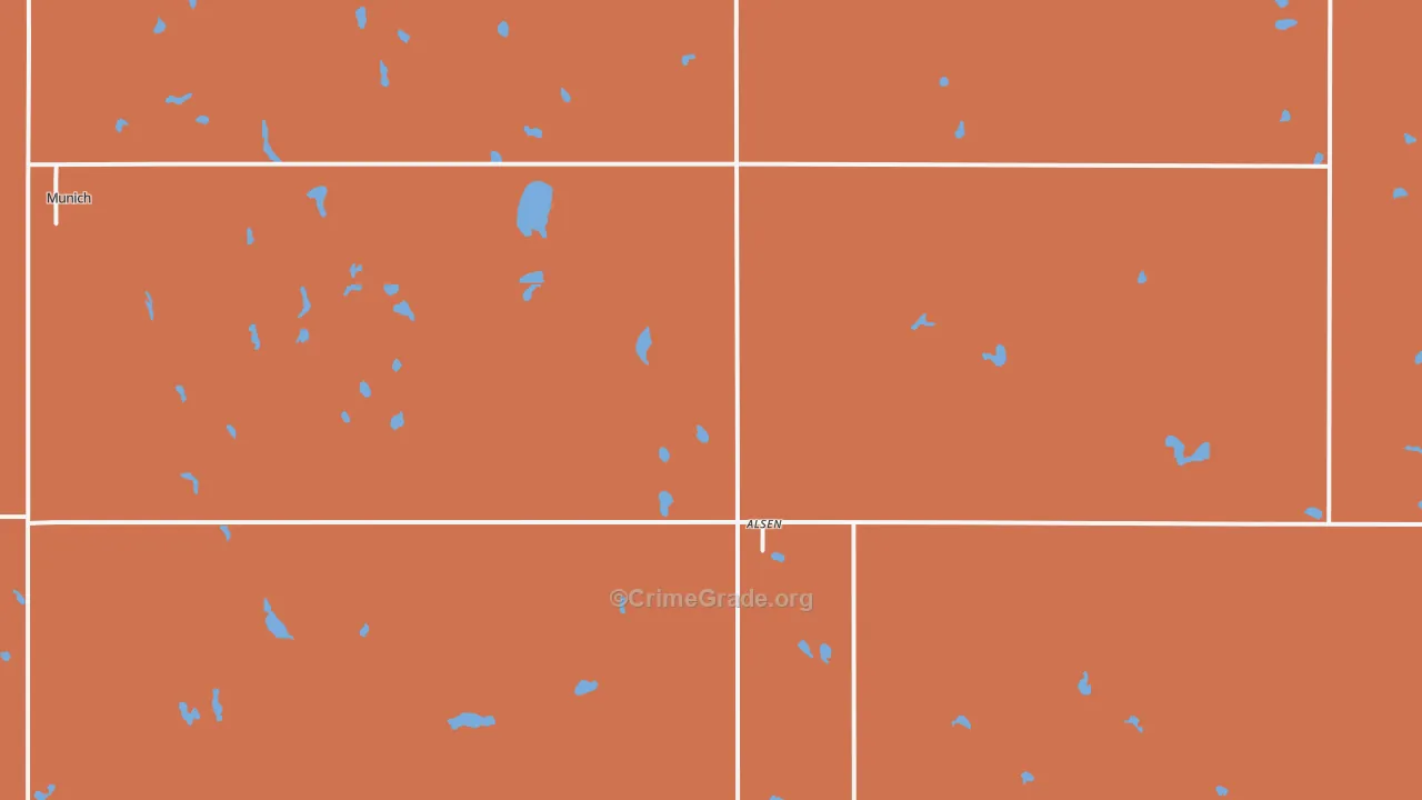Alsen, ND Map of Robbery Rates