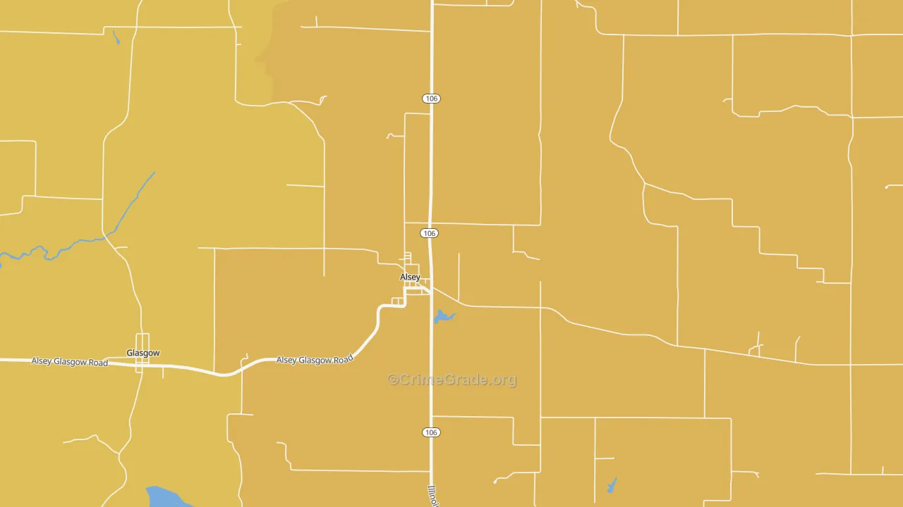 Alsey, IL Map of Robbery Rates