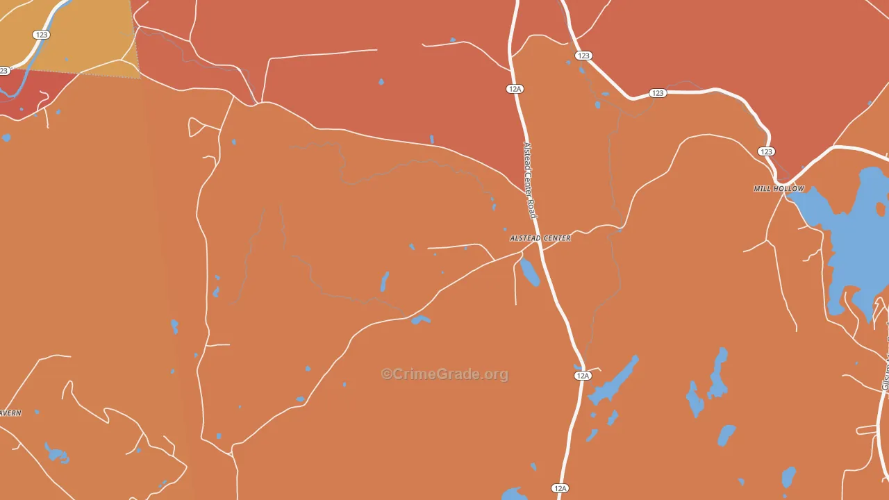 Alstead Center, NH Map of Robbery Rates