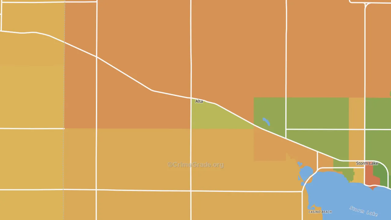 Alta, IA Map of Robbery Rates