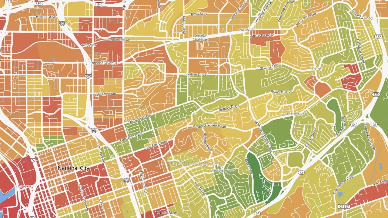 Alta Vista, San Diego, CA Map of Robbery Rates
