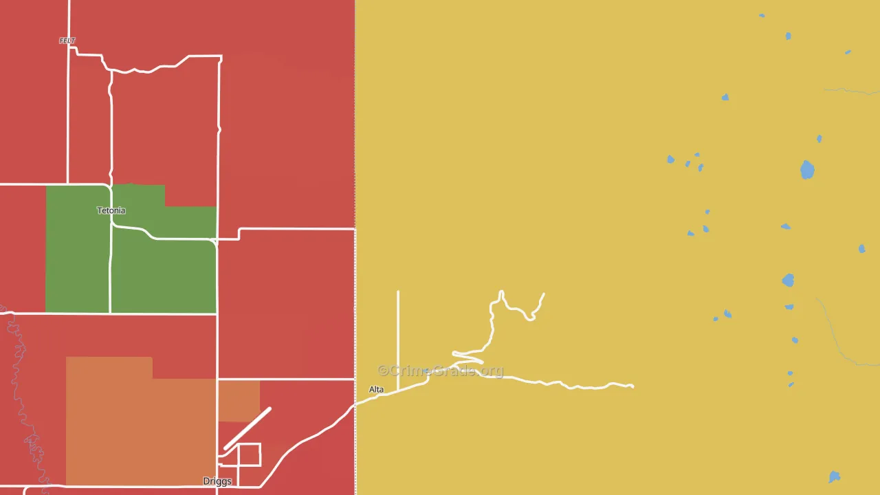 Alta, WY Map of Robbery Rates