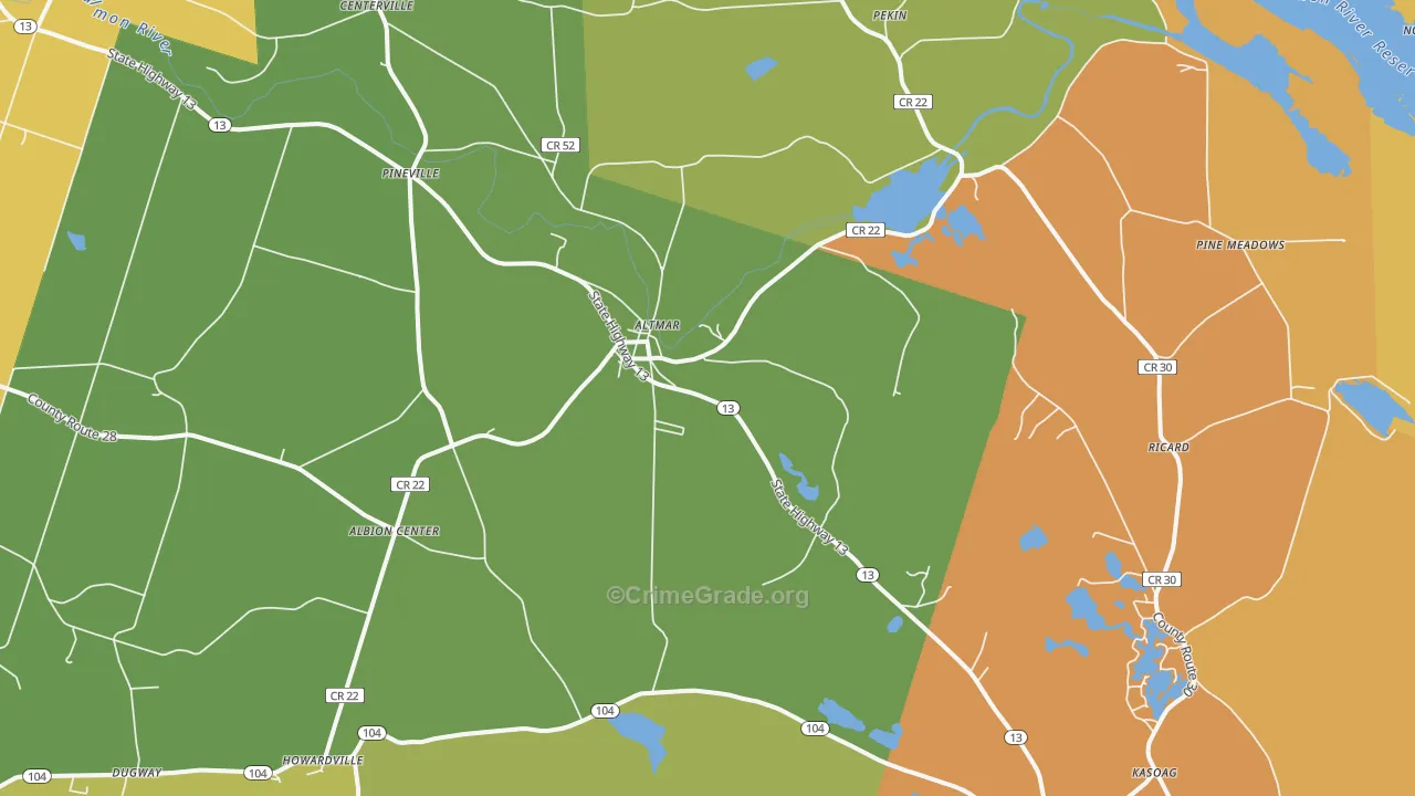 Altmar, NY Map of Robbery Rates