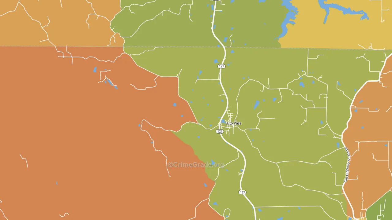 Alto Pass, IL Map of Robbery Rates