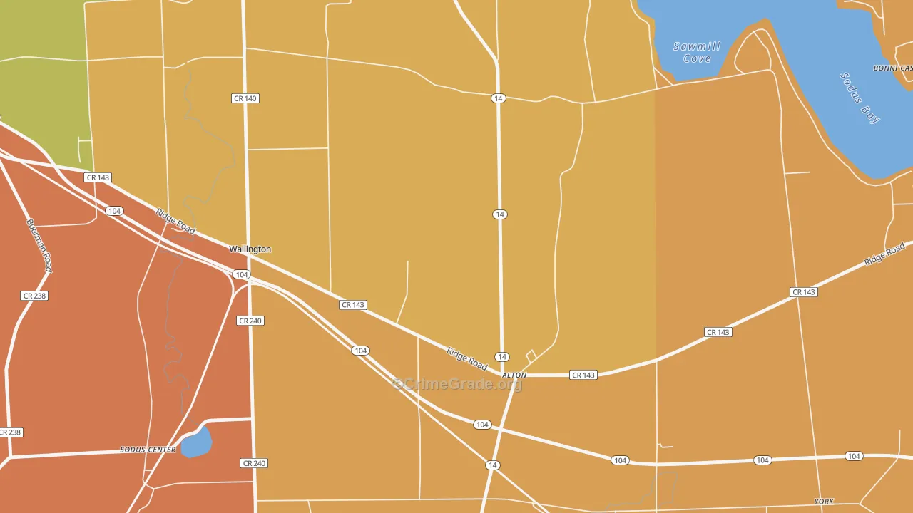 Alton, NY Map of Robbery Rates