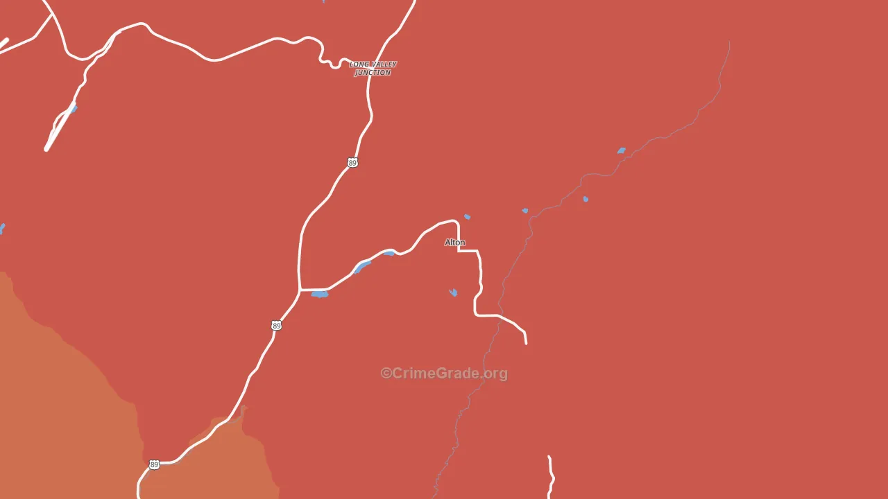 Alton, UT Map of Robbery Rates