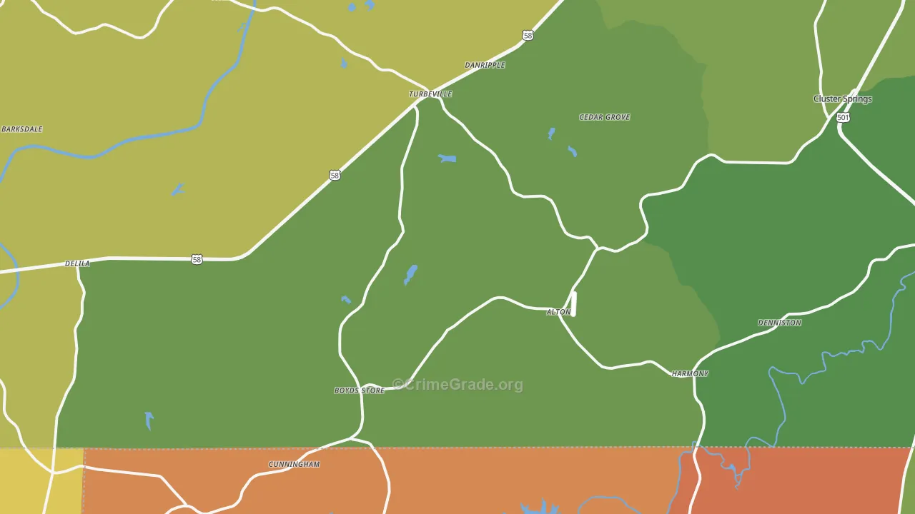 Alton, VA Map of Robbery Rates