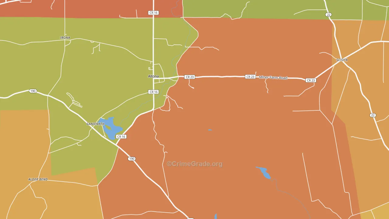 Altona, NY Map of Robbery Rates