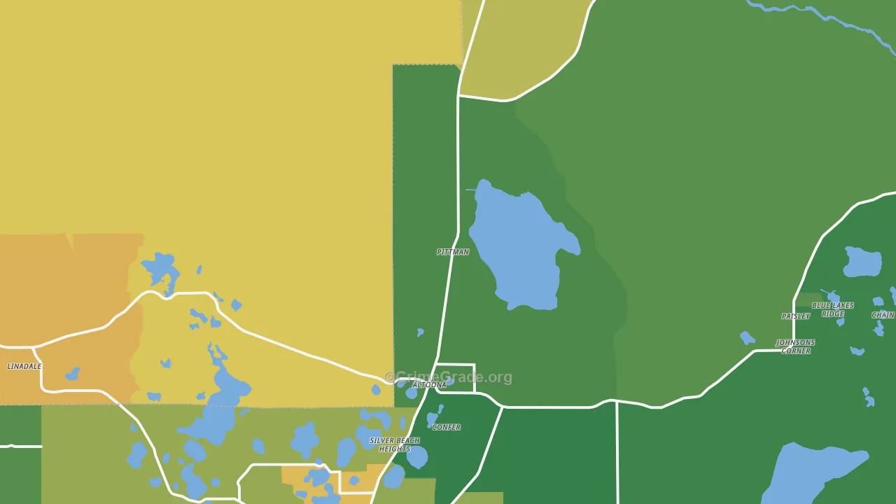 Altoona, FL Map of Robbery Rates
