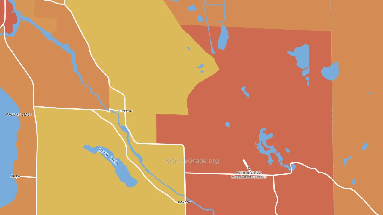 Alverno, MI Map of Robbery Rates